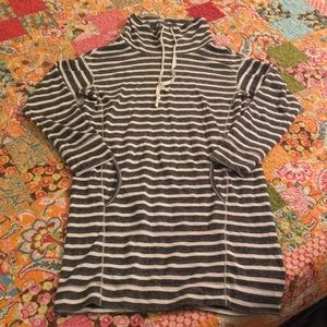 Grey & white striped dress